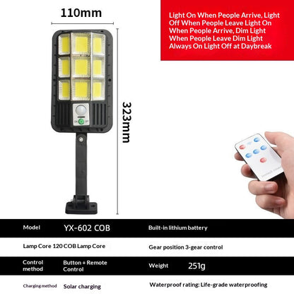 Smart Motion-Sensing Solar Streetlight - Outdoor LED Courtyard
