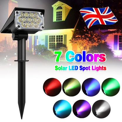 Solar Garden Stake Spotlights - LED Landscape Pathway Lights
