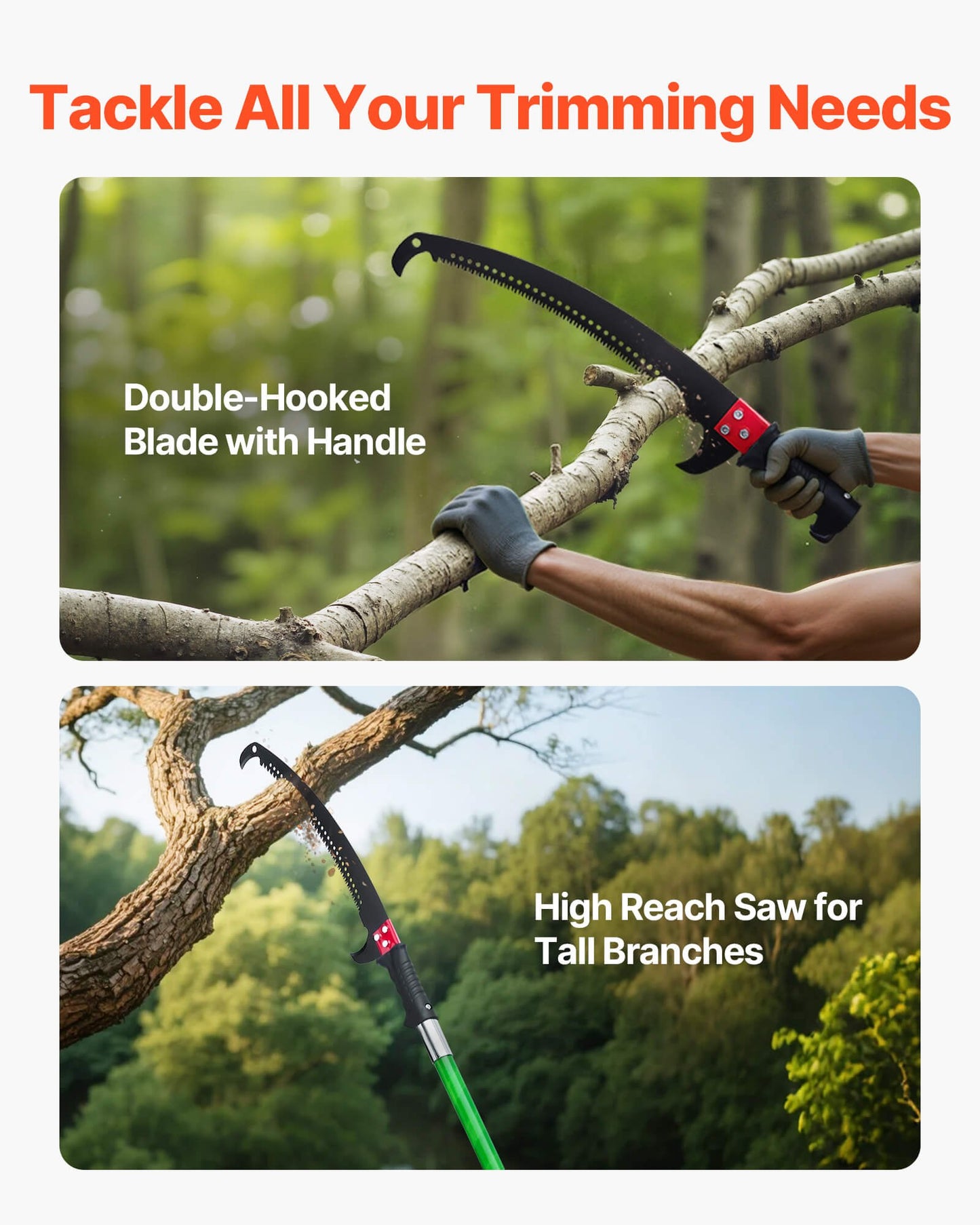 Telescoping Manual Pole Saw - 26ft Extendable Tree Pruner