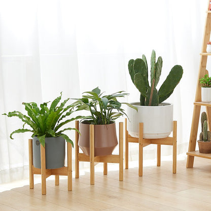 Cement Planter Stand 14in - Tribal Brown Indoor Pot Holder