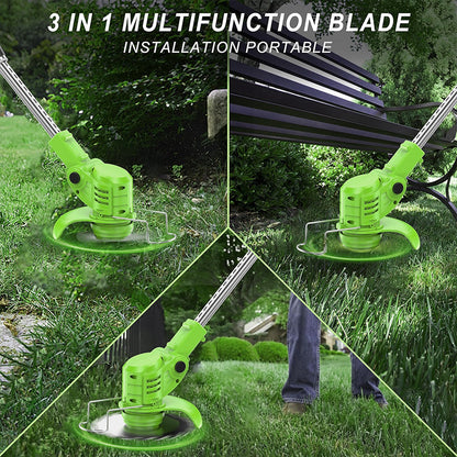 2-in-1 Cordless Grass Trimmer & Edger - 2 Batteries & Blades
