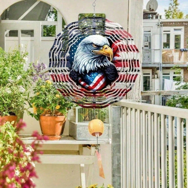 Spinning Eagle Wind Spinner - 3D Kinetic Outdoor Garden Decor