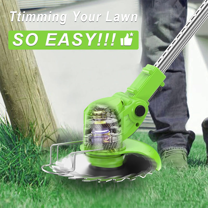 2-in-1 Cordless Grass Trimmer & Edger - 2 Batteries & Blades