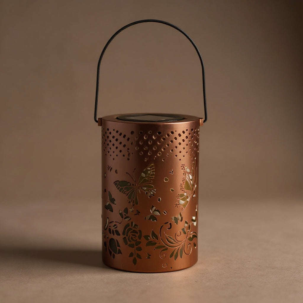 Solar Butterfly Projection Lamp - Iron Hollow Courtyard Decor