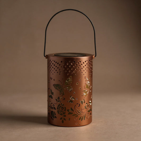 Solar Butterfly Projection Lamp - Iron Hollow Courtyard Decor