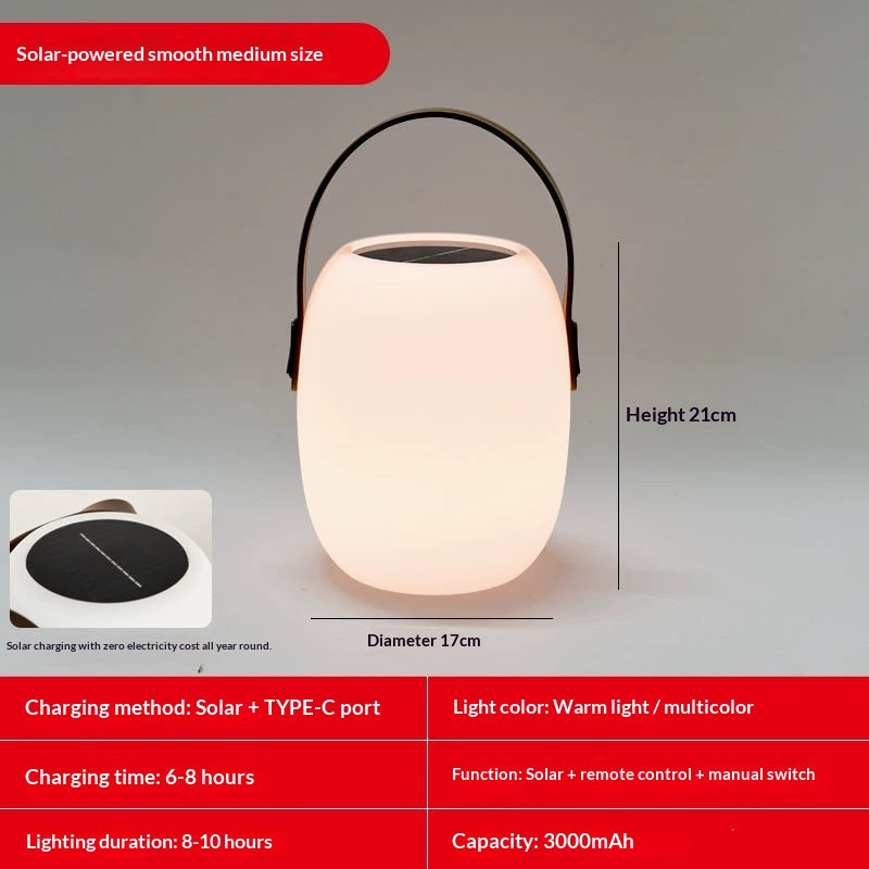 Portable Solar Yard Light - Rechargeable Outdoor Garden Lamp