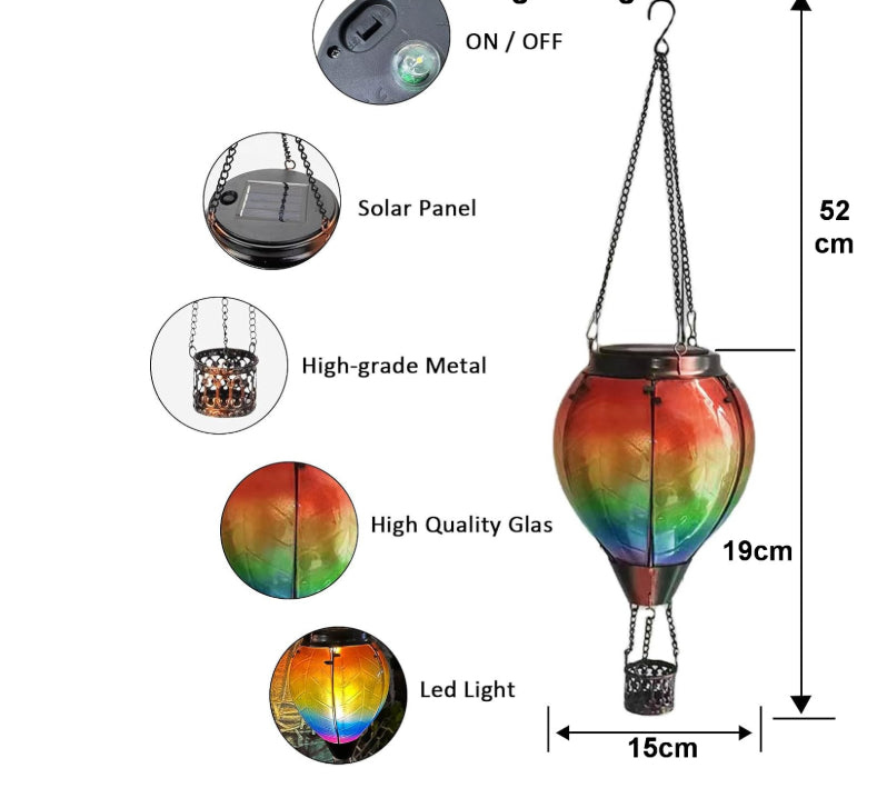 Solar Hot Air Balloon Light - Waterdrop-Shaped Garden Decor