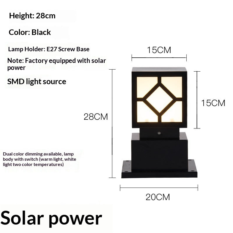 Solar Pillar Lawn Lights - Outdoor Path & Border Lamps