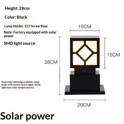 Solar Pillar Lawn Lights - Outdoor Path & Border Lamps