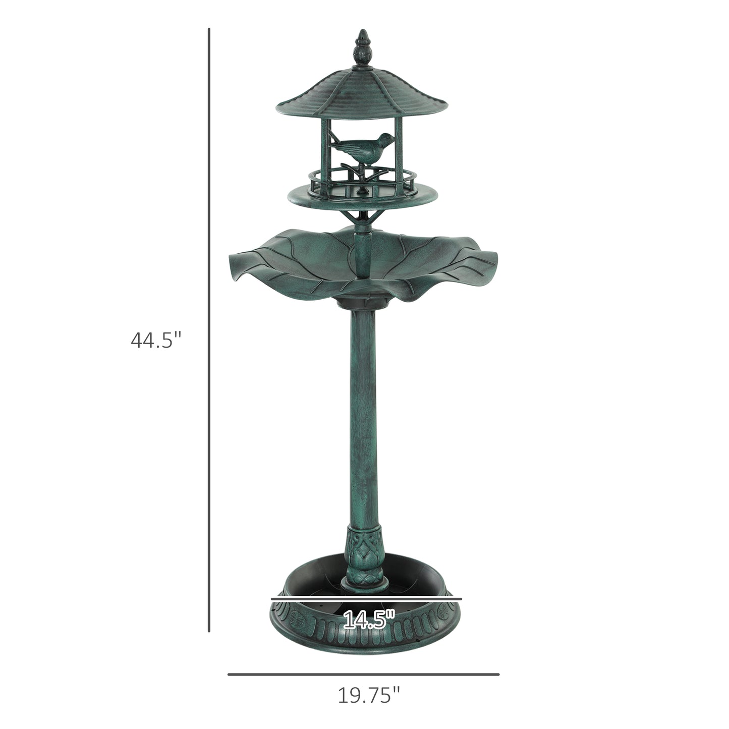3-in-1 Bird Bath & Feeder Pedestal - Large Water Basin Garden