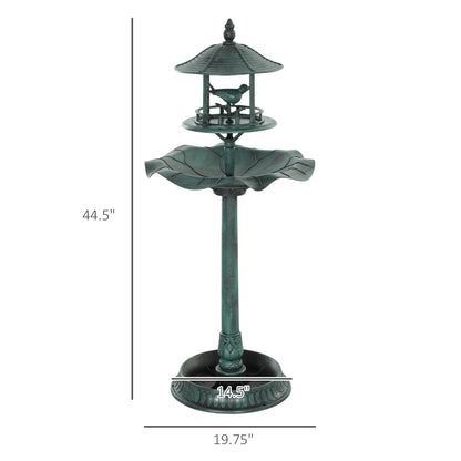 3-in-1 Bird Bath & Feeder Pedestal - Large Water Basin Garden