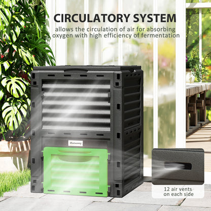 80 Gallon Garden Compost Bin - Large-Capacity Outdoor Composter