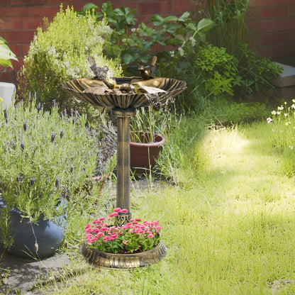 Antique Bird Bath 32in - Decorative Pedestal with Bird Feeder Bowl