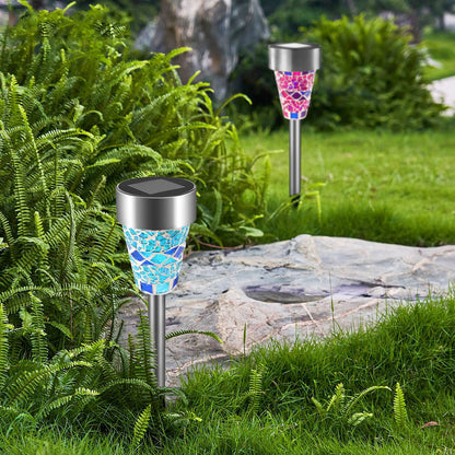 Mosaic Solar Pathway Lights 6-Pack - IP44 Waterproof Walkway