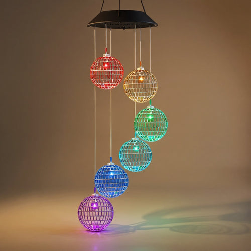 Solar Color-Changing Wind Chime - Hanging LED Garden Decor