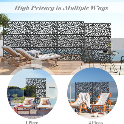 Freestanding Metal Privacy Screen - Outdoor Panel Divider