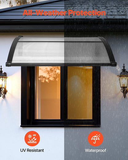 Door Entrance Awning - Exterior Front Door Window Canopy with Drainage