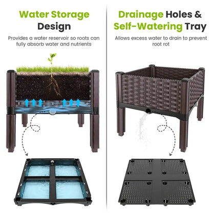 Self-Watering Raised Garden Bed with Legs - Elevated Planter Box
