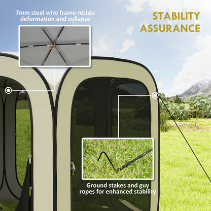 UPF50+ Pop-Up Screen Tent - Portable Camping Gazebo with Bag