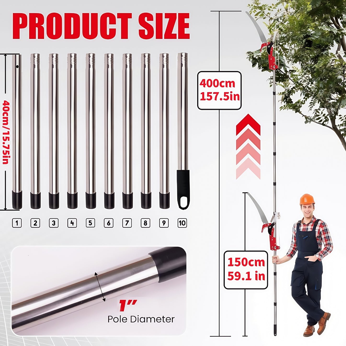 Pull-Rope High Branch Pruning Shears - Long-Reach Cutter