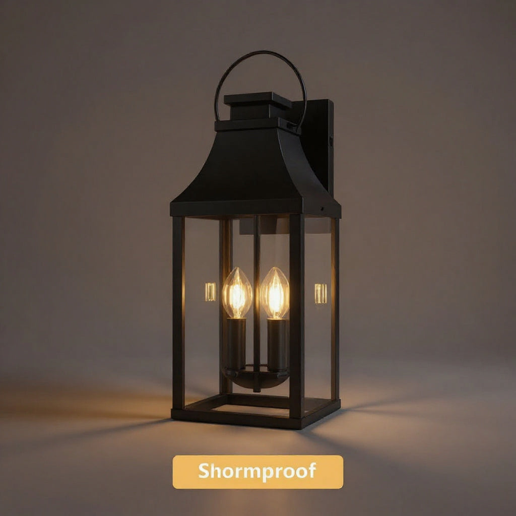 Outdoor Wall Sconce Lantern 20in - 2-Light Porch Fixture
