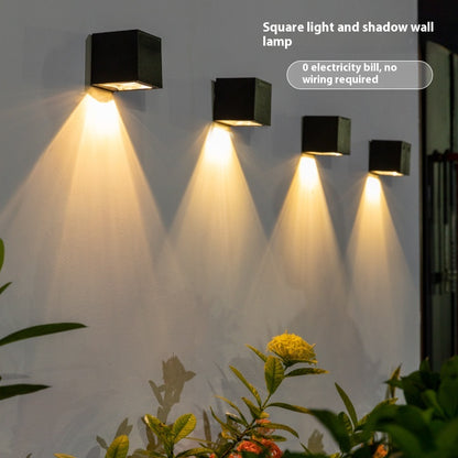 Square Solar Atmosphere Wall Lamp - Outdoor Home Accent