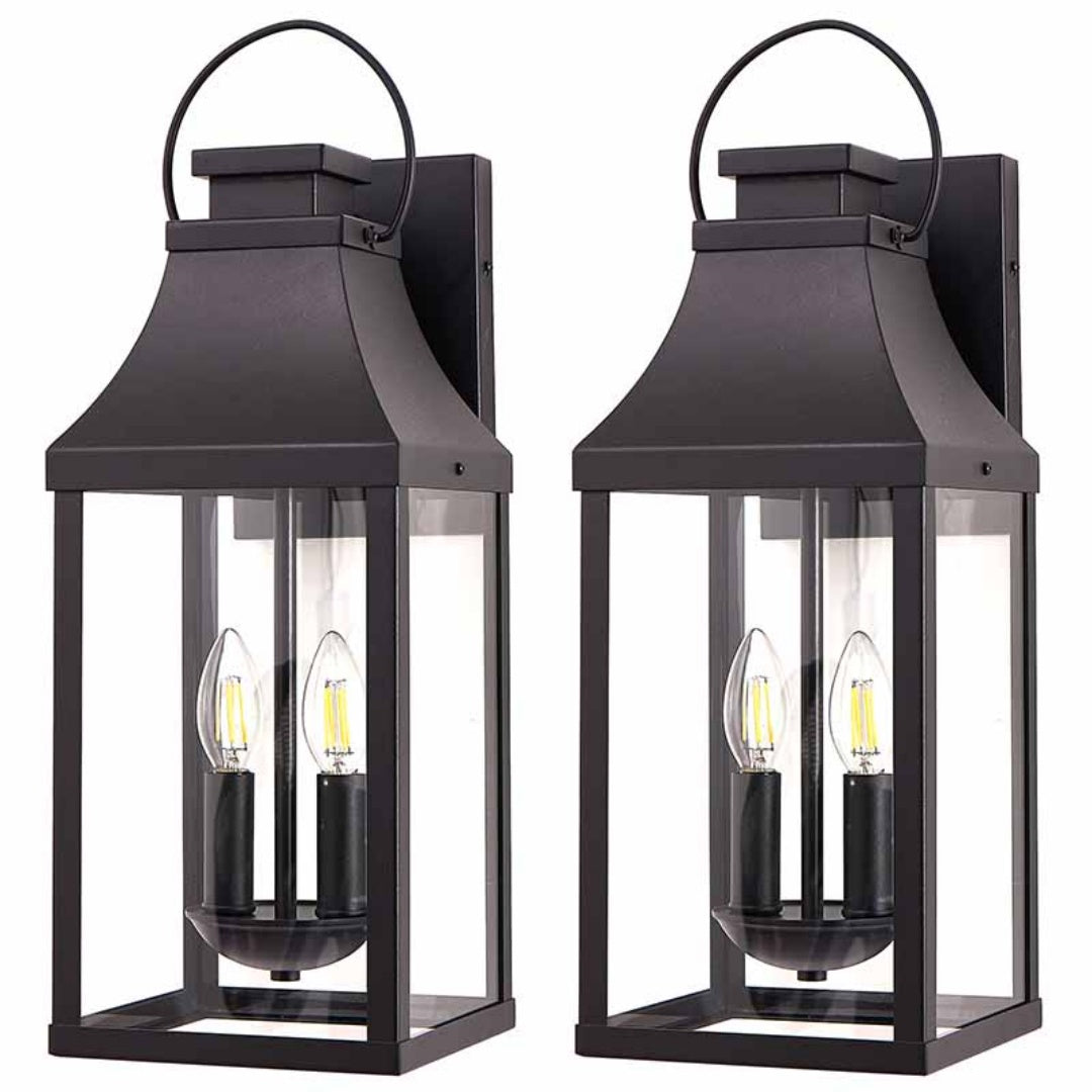 Outdoor Wall Sconce Lantern 20in - 2-Light Porch Fixture