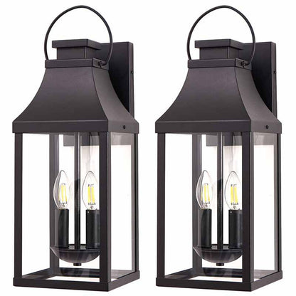 Outdoor Wall Sconce Lantern 20in - 2-Light Porch Fixture