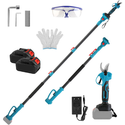 2-in-1 Electric Pruning Shears with Extension Pole - 21V Cordless
