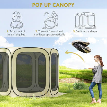 UPF50+ Pop-Up Screen Tent - Portable Camping Gazebo with Bag