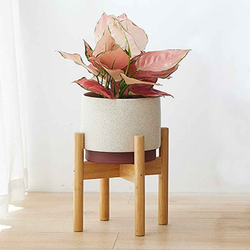 Cement Planter Stand 14in - Tribal Brown Indoor Pot Holder