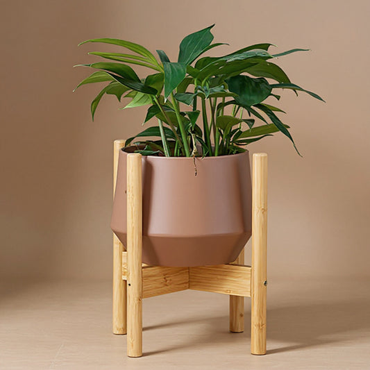 Cement Planter Stand 14in - Tribal Brown Indoor Pot Holder