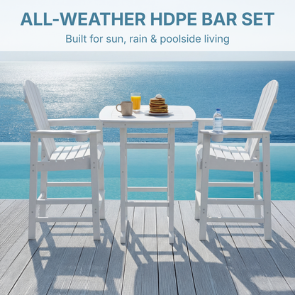 HDPE Bar Height Patio Table - All-Weather Outdoor Bistro Table