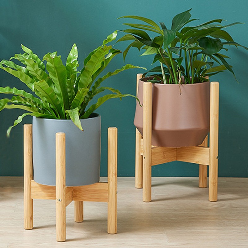 Cement Planter Stand 14in - Tribal Brown Indoor Pot Holder