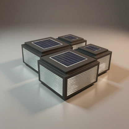 Solar LED Pillar Lights - Outdoor Landscape Wall Post Lights