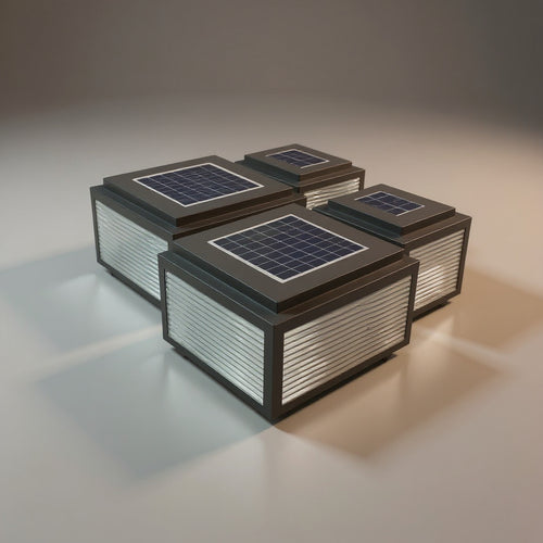 Solar LED Pillar Lights - Outdoor Landscape Wall Post Lights