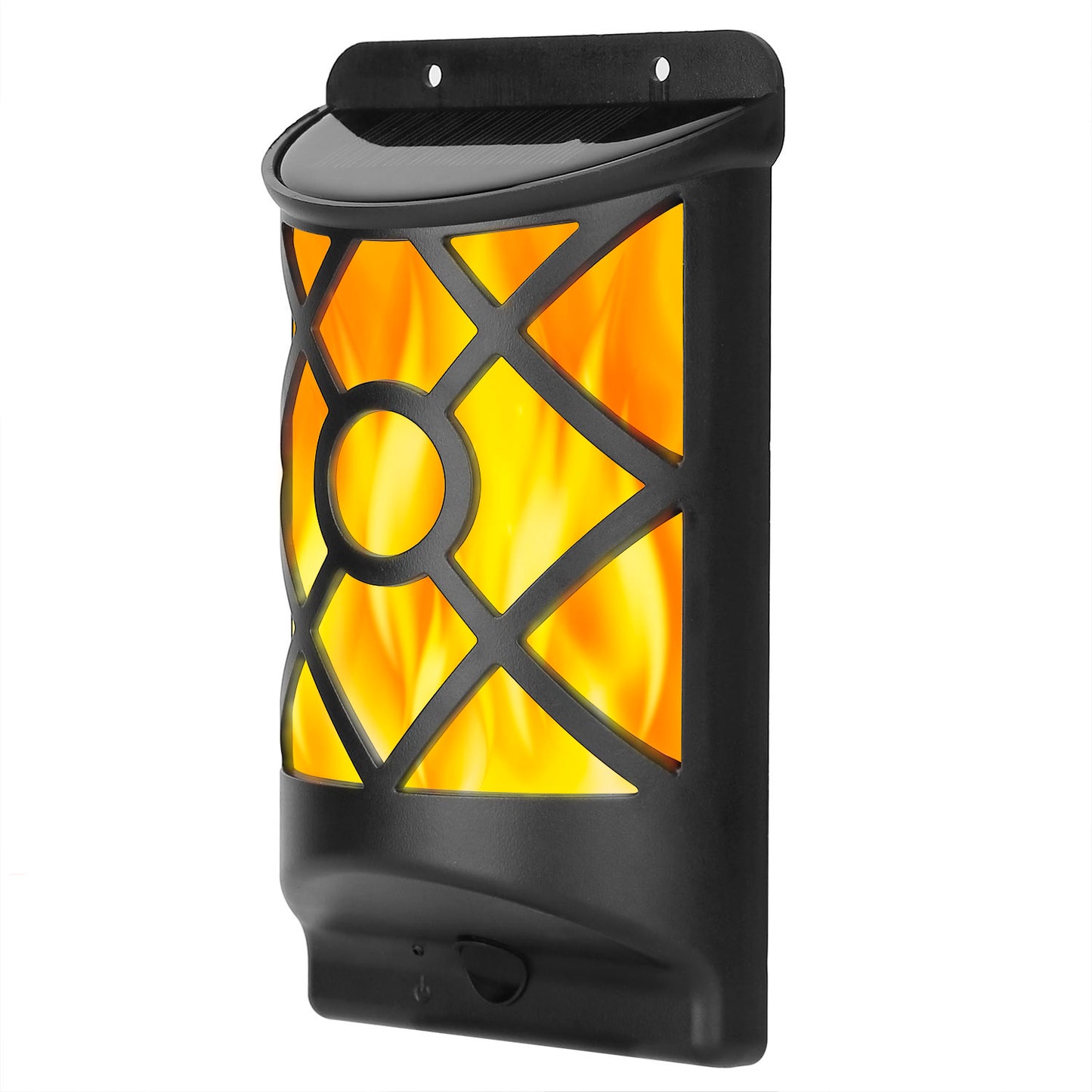 Flame Solar Wall Lamp - 96 LED Flickering Outdoor Waterproof Light