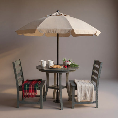 HDPE Outdoor Dining Set - Round Patio Table & 2 Chairs