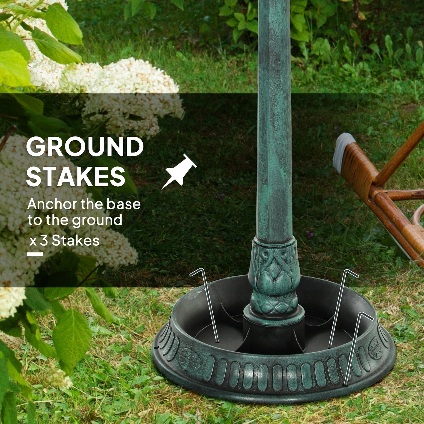 3-in-1 Bird Bath & Feeder Pedestal - Large Water Basin Garden