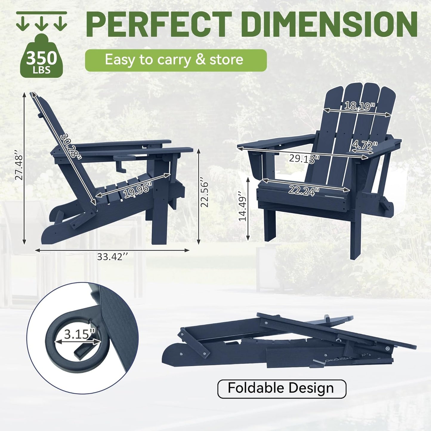 HDPE Adirondack Chair - Weather-Resistant Outdoor Patio Seat