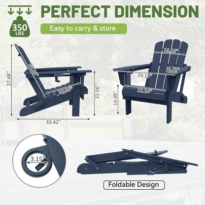 HDPE Adirondack Chair - Weather-Resistant Outdoor Patio Seat