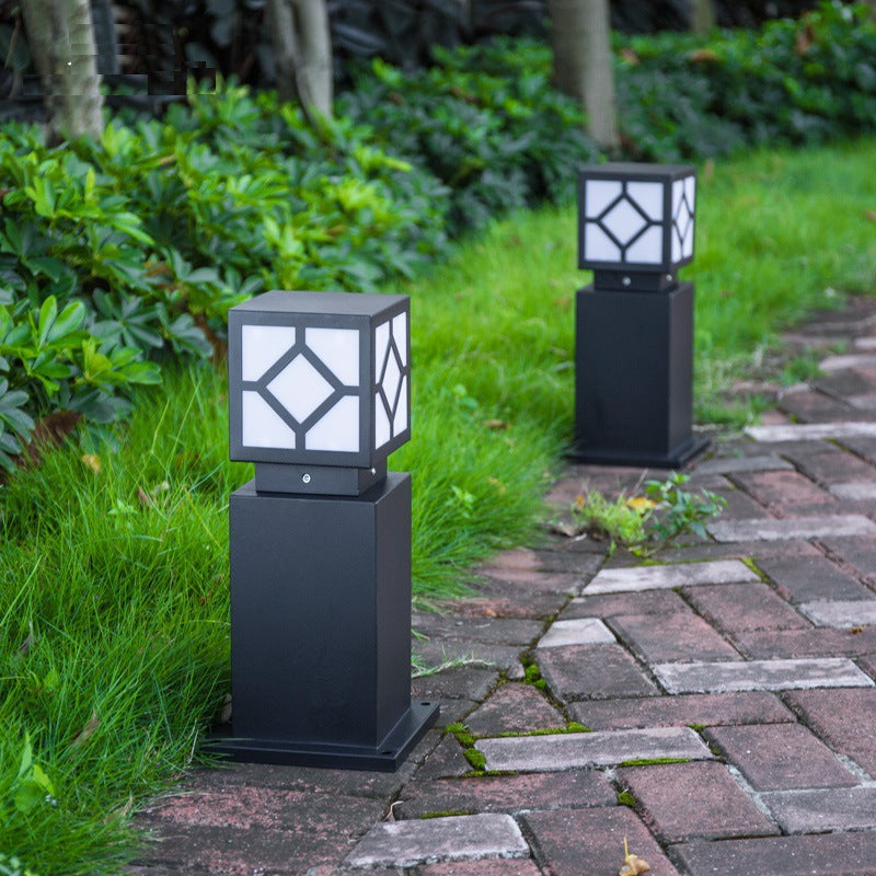Solar Pillar Lawn Lights - Outdoor Path & Border Lamps