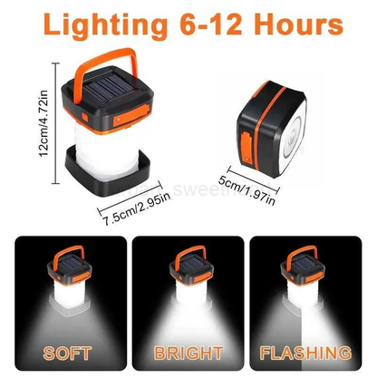 Foldable Solar Camping Lantern - Rechargeable Outdoor Light