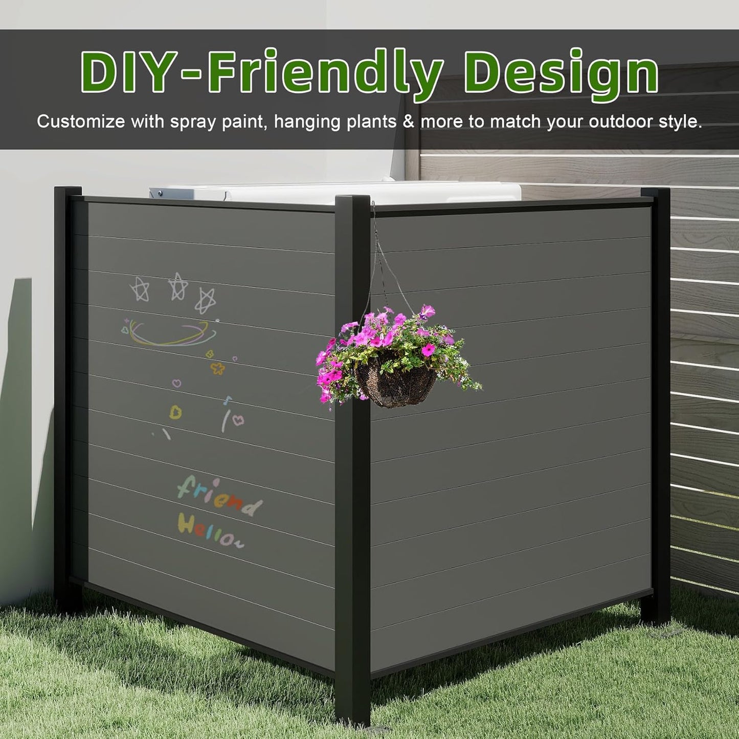 Outdoor Privacy Screen 50x50 - AC Unit & Trash Can Enclosure
