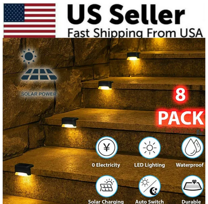 Solar Deck Step Lights - Waterproof LED for Stairs & Fence