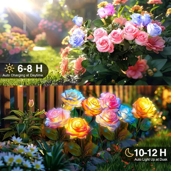 Solar Garden Lights 4-Pack - Waterproof Outdoor Decorative