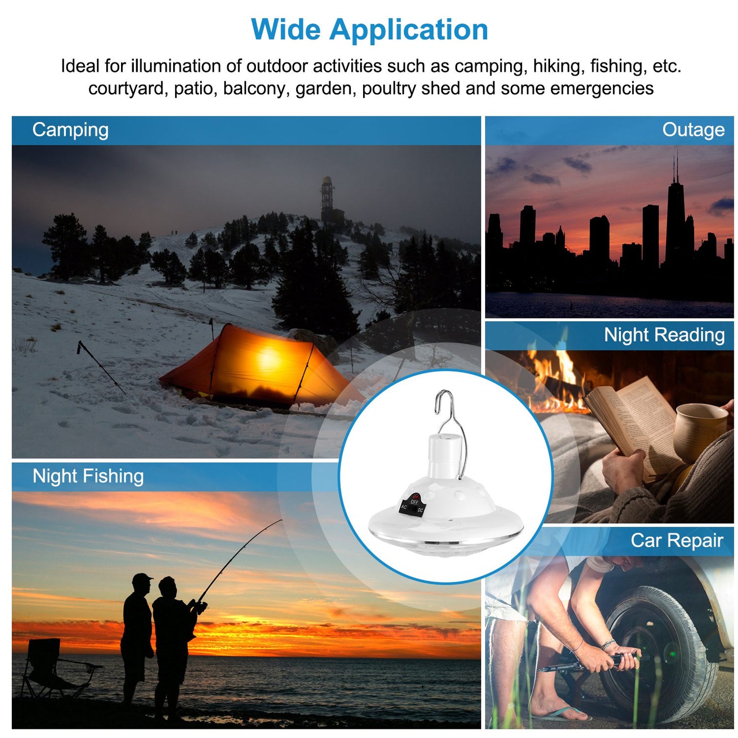 Solar Camping Lantern with Remote - 3 Modes, IP65 Waterproof