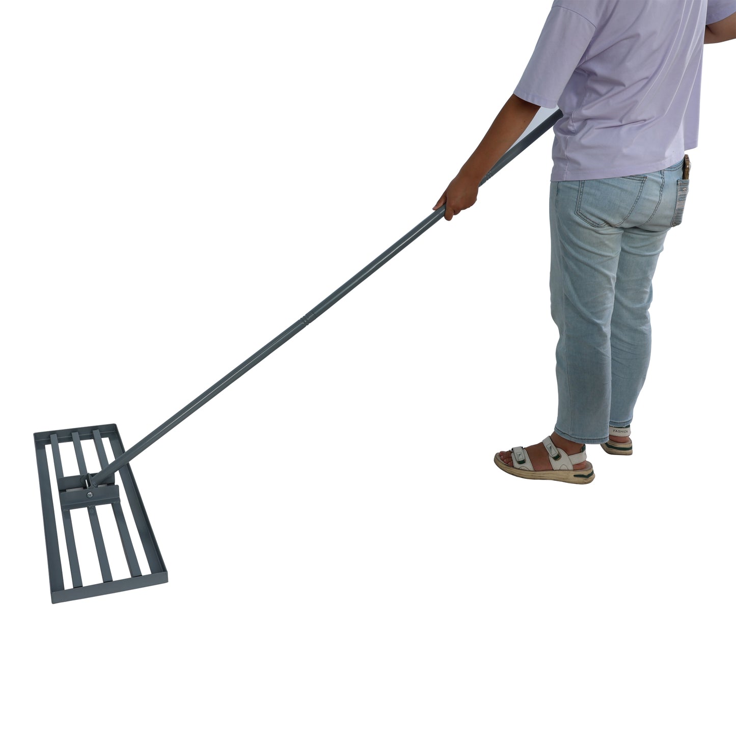 Lawn Leveling Rake - 79.5in Handle Heavy-Duty Compost Leveler