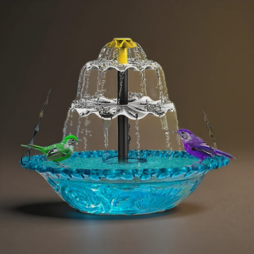 Solar Fountain Bird Bath & Feeder - Self-Contained Garden Decor