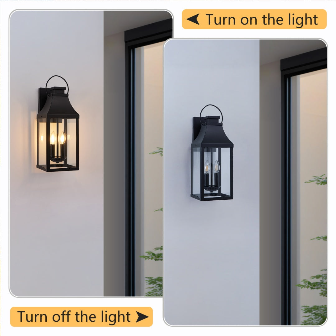 Outdoor Wall Sconce Lantern 20in - 2-Light Porch Fixture